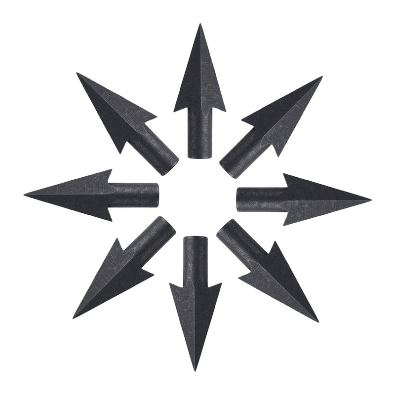 12Pcs Black 3-Blade Glue-on Broadheads 225Grain Carbon Steel Arrowhead Tips