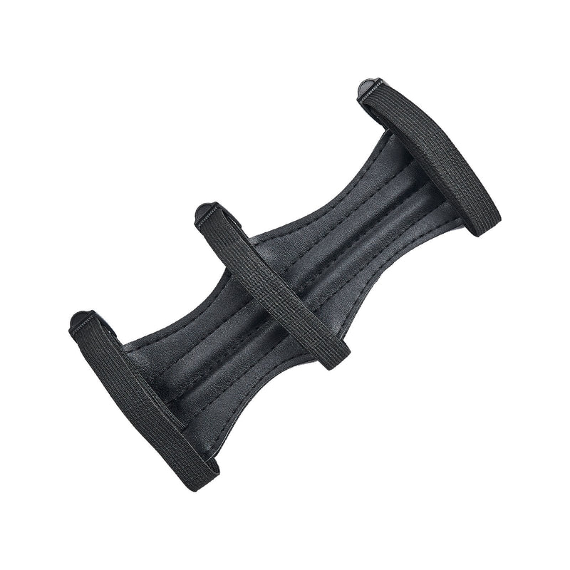 3-Strap Archery Leather Arm Guard Black Arm Protector