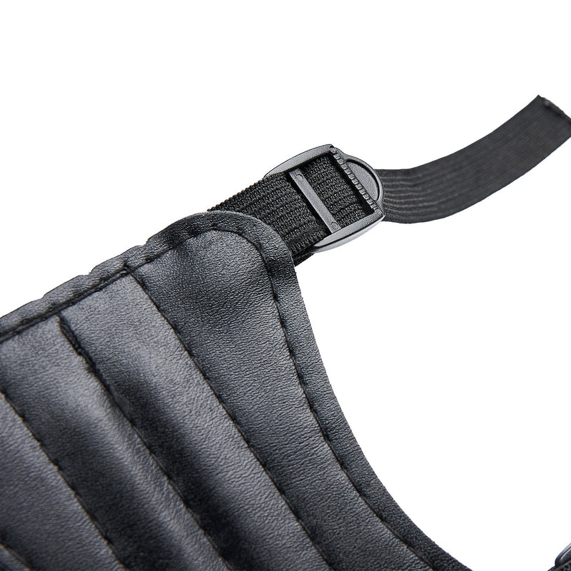 3-Strap Archery Leather Arm Guard Black Arm Protector