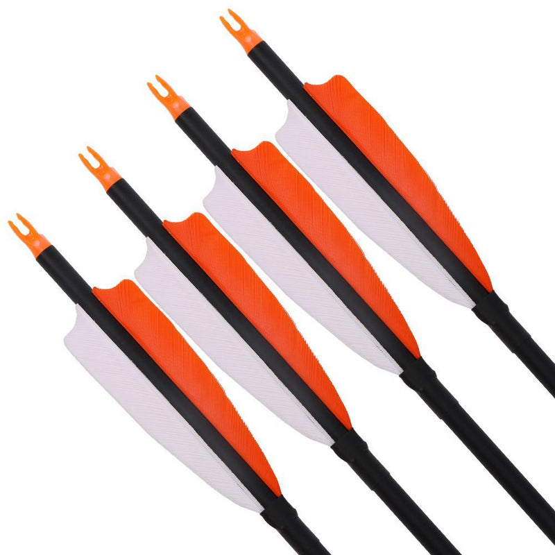 6pcs Archery 30" Carbon Arrows Turkey Feather Spine 500 For Recurve Compound Bow Practice Hunting