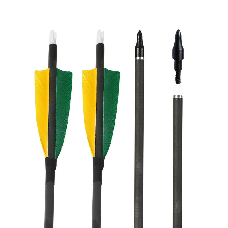 6pcs Archery 31" Turkey Feather Carbon Arrows Spine 400 Target Practice Arrows For Recurve Compound Bow