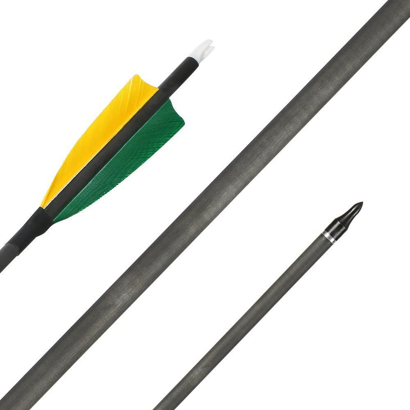 6pcs Archery 31" Turkey Feather Carbon Arrows Spine 400 Target Practice Arrows For Recurve Compound Bow