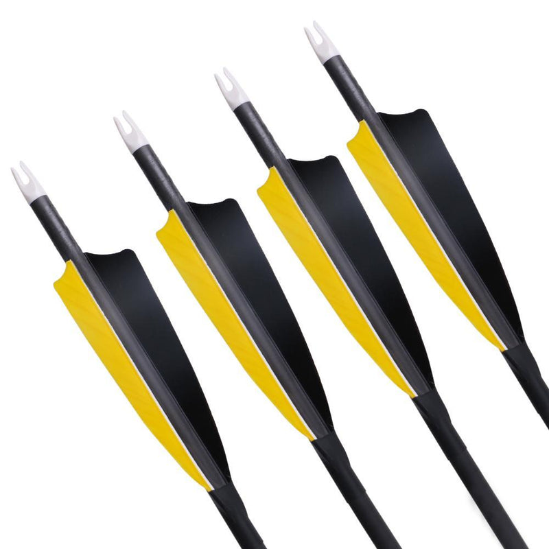 6pcs Archery 32.6" Turkey Feather Fletched Pure Carbon Arrows Spine 400 for Recurve Compound Bow