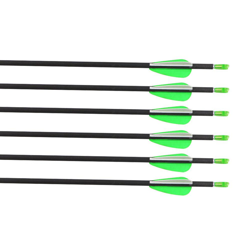 6Pcs Archery 32" Pure Carbon Arrows ID 4.2mm Spine 600 with Fixed Field Point