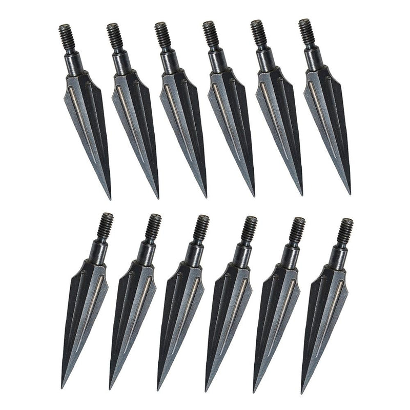 12Pcs Hunting Broadheads 150 Grains Carbon Steel Arrow Tips for Recurve Bow