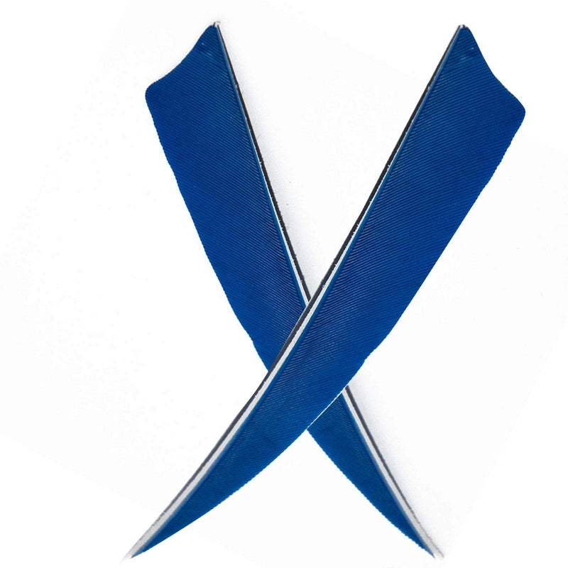 50 Pack 4/5 Inch Blue Turkey Real Feather with Shield Cut for Hunting Targeting Arrow