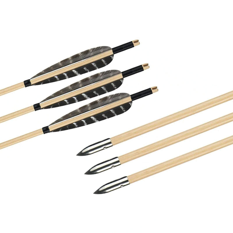 Archery 48"- 54" Traditional Recurve Bow and Wooden Arrows Set with Bow Bag Arrow Quiver