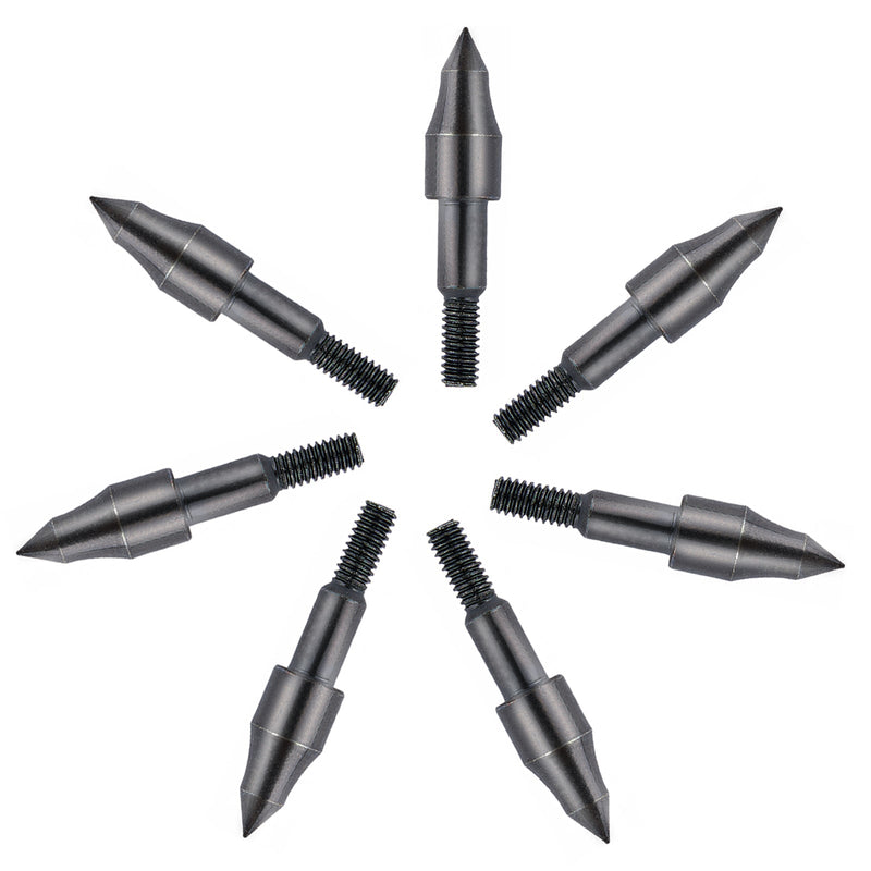 12Pcs Archery Arrowheads Carbon Steel 100Grain Screw-In Field Points