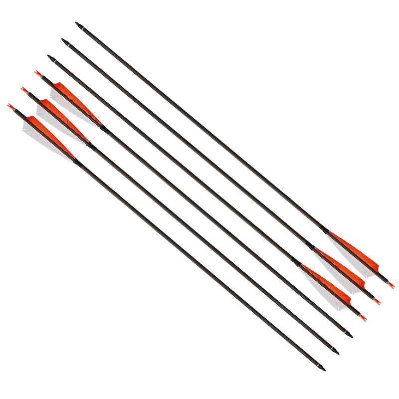 6pcs Archery 30.5" Turkey Feather Fletched Carbon Arrows Spine 400