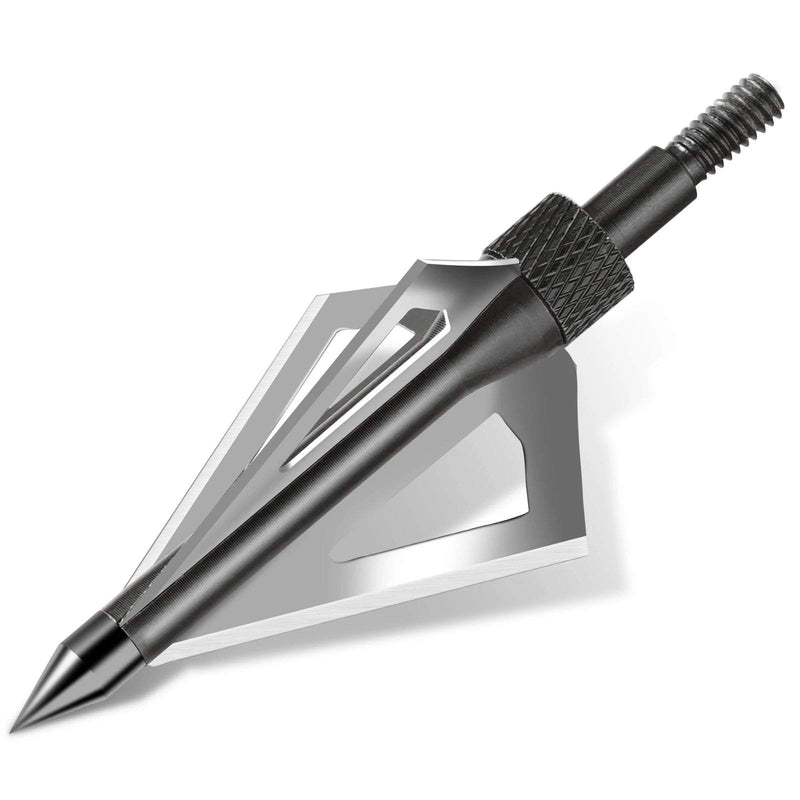 12Pcs Archery Hunting Broadheads 3 Fixed Blades Arrow Tips Point 100/125Grain Arrowheads