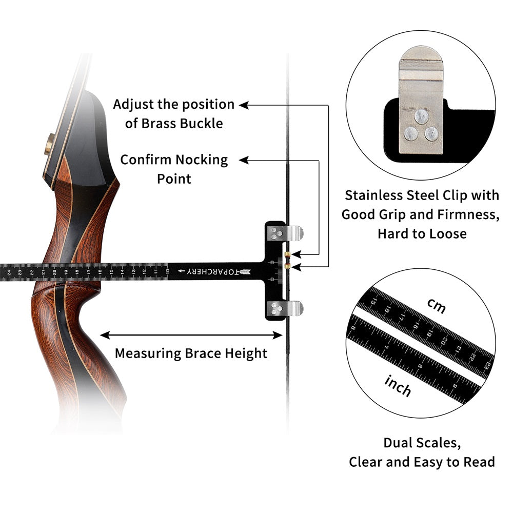 Archery Bow Square T Ruler Hunting Measurement Tool Bowstring Position ...