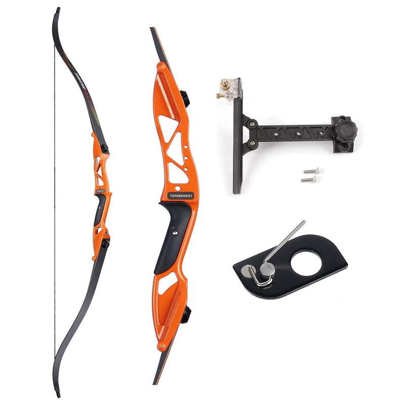 56" Archery Beginner Competition Recurve Bow Set Orange Takedown Practice Bow 18-50lbs