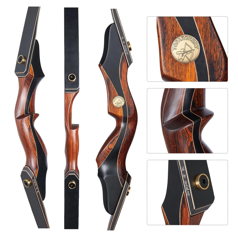 Archery 60" Recurve Bow and Arrow Set Takedown Laminated Right Hand Bow for Adults Hunting Bow 30-50lbs