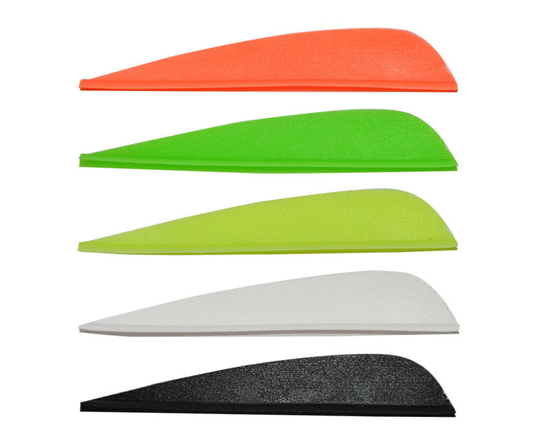50pcs Archery Arrow Feather 2.5/3/4/5 Inch Plastic Vanes Random Color for Carbon Shaft