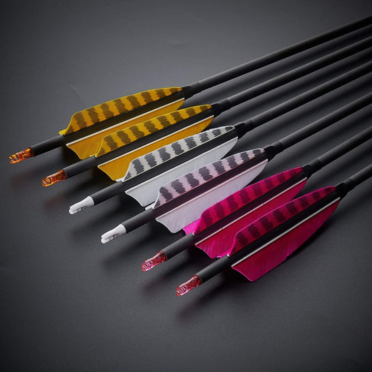 12pcs 32" Archery Turkey Feather Fletched Pure Carbon Arrows Spine 400 For Target Practice Shooting