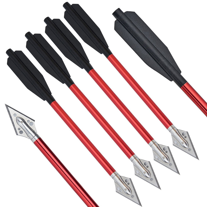 24pcs 6.5 Inch Crossbow Arrow Aluminum Tips Bolt with 2-Blade Replaceable Broadheads Outdoor Shooting Hunting Arrow