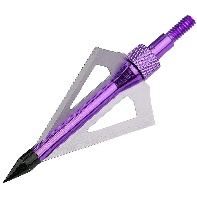 12Pcs Archery Hunting Broadheads 3 Fixed Blades Arrow Tips Point 100/125Grain Arrowheads