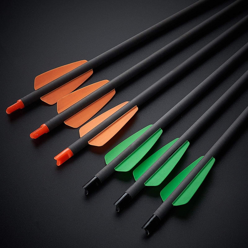 12pcs 7.5 Inch Carbon Crossbow Arrow Bolts 2 Pices Plastic Feathers Archery Arrows for Crossbow Hunting Shooting