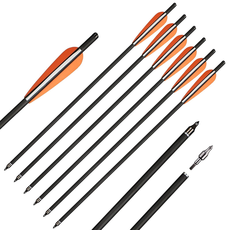 12pcs 22 Inch Carbon Crossbow Arrows with Diameter 8.8mm Outer-type Tips Crossbow Bolts for Crossbow Hunting