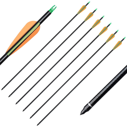 32" Frecce In Fibra Di Vetro Per Arco Ricurvo O Compound - Set Con Punte Da Caccia TOPARCHERY