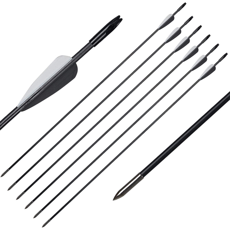 12pcs Archery 31.5" Fiberglass Arrows Spine 800 Beginner Shooting Target Practice Arrows