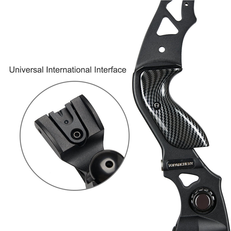 62" Archery ILF Recurve Hunting Bow RH with Carbon Sheet Wood Bamboo Laminated Limbs 25-60lbs