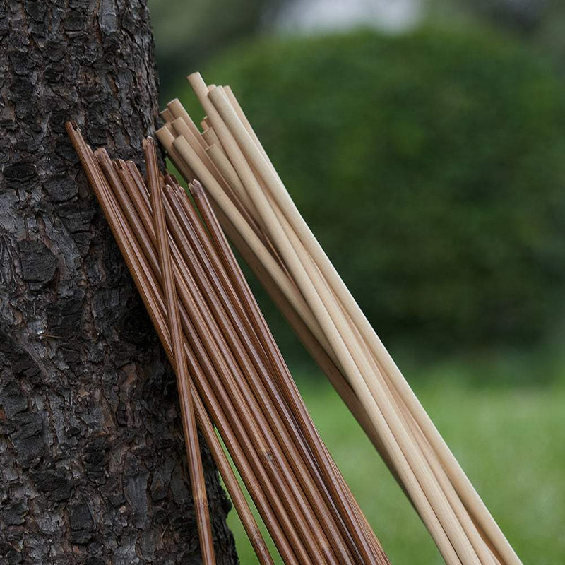 32.6" 8mm DIY Archery Wooden Bamboo Arrow Shafts Self Nock Handmade Arrow Shaft 12pcs
