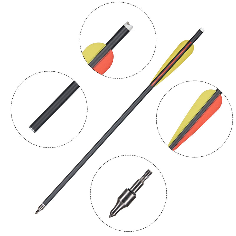 12pcs Crossbow Bolts 16/20inch Crossbow Carbon Arrows for Archery Hunting Shooting