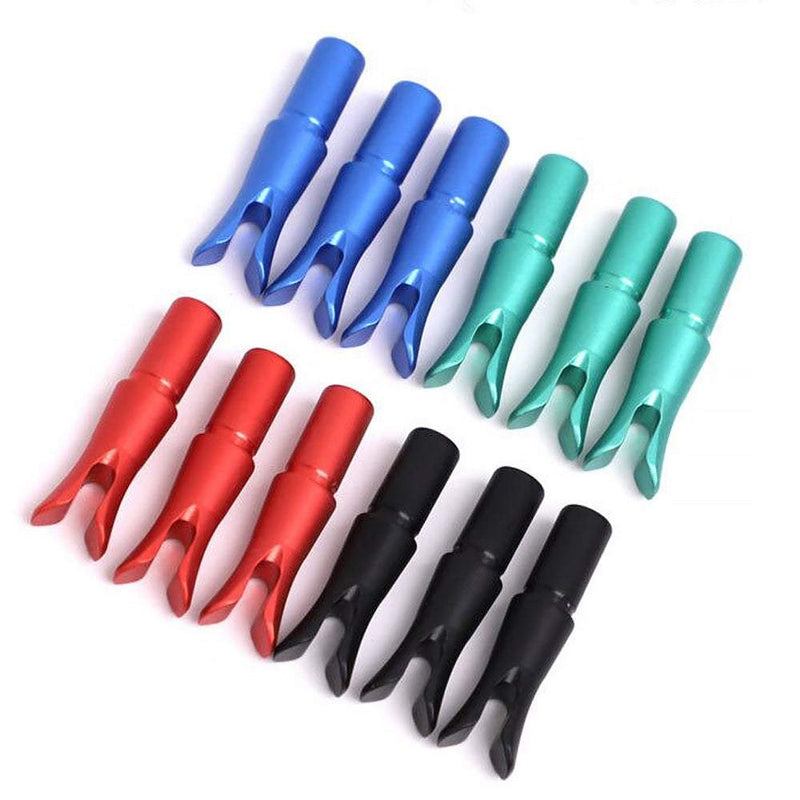 6Pcs 6.2mm Aluminum Alloy Arrow Nock Head for Hunting Outdoor Archery Exercises for Arrows with 6.2mm Inner Diameter
