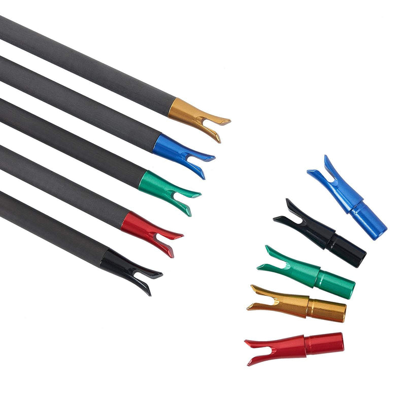 6Pcs 6.2mm Aluminum Alloy Arrow Nock Head for Hunting Outdoor Archery Exercises for Arrows with 6.2mm Inner Diameter