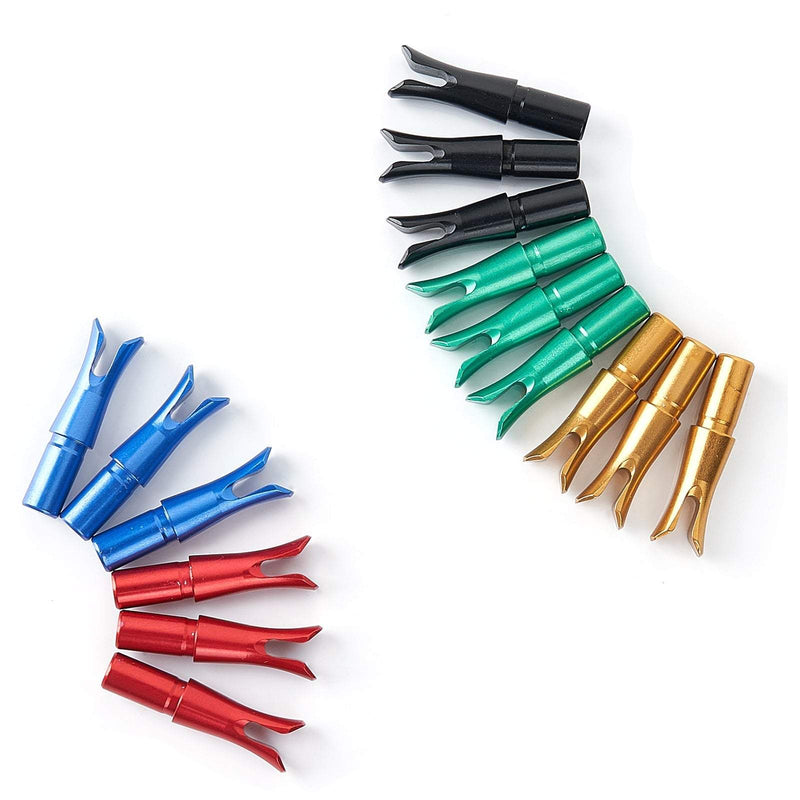 6Pcs 6.2mm Aluminum Alloy Arrow Nock Head for Hunting Outdoor Archery Exercises for Arrows with 6.2mm Inner Diameter