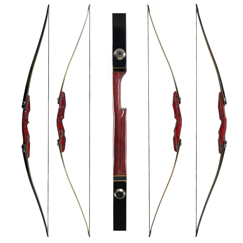 64 Inch Archery Traditional Wood Longbow Takedown Recurve Laminated Bow Right-handed 25-50LBS