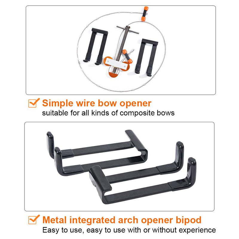 Portable Hand Held Compound Bow Press with 2 Quad Brackets Bow String Replacement Tool for Compound Bow
