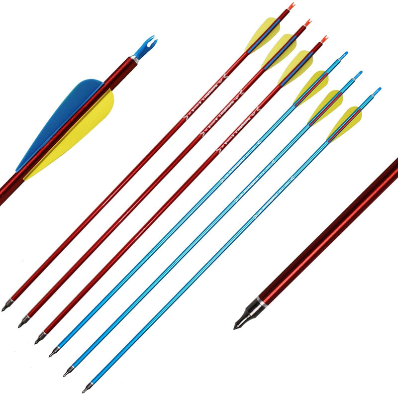 6pcs 31 Inch Aluminium Arrows Archery Hunting Targeting Practice Arrows for Compound Recurve Bow