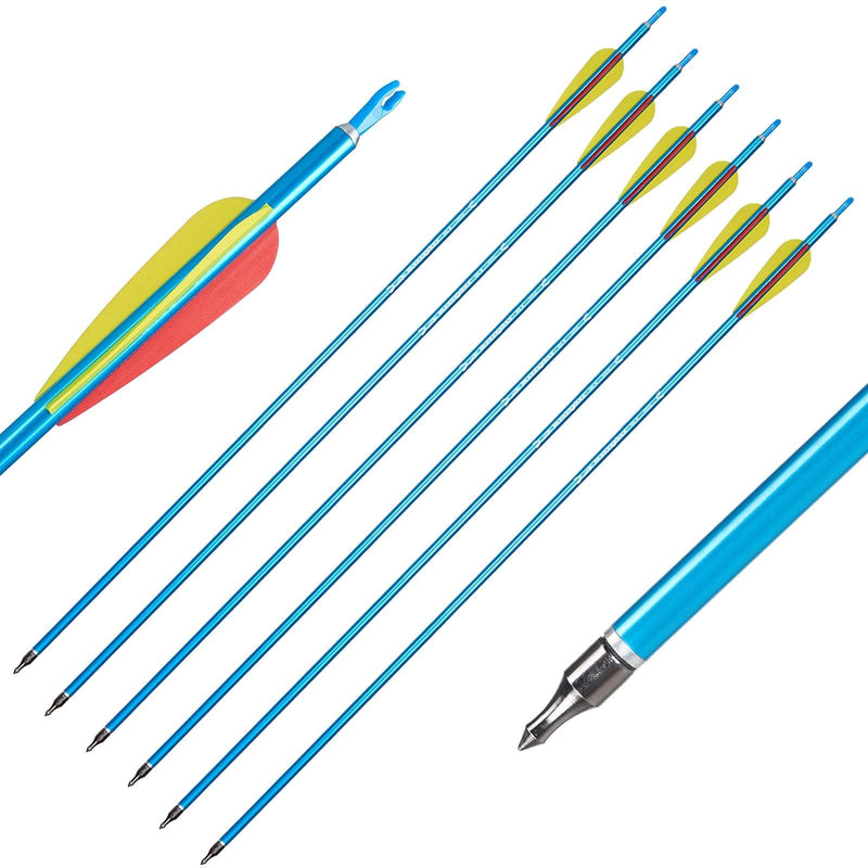6pcs 31 Inch Aluminium Arrows Archery Hunting Targeting Practice Arrows for Compound Recurve Bow