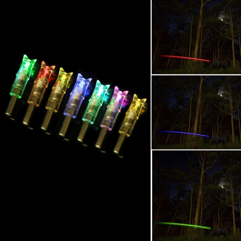 6pc Archery Lighted Arrow Nock LED Light for Arrow Shaft ID 7.62mm Outdoor Sports Hunting Shooting Accessories