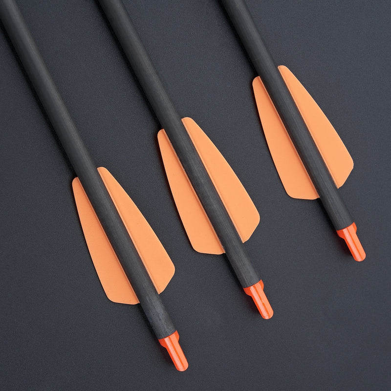 6pcs Archery Crossbow Bolts 8.9 Inch Pure Carbon Crossbow Arrows for Outdoor Shooting