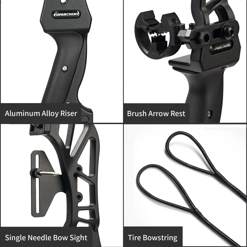 53" Archery Beginner Takedown Recurve Bow Set Right Hand Practice Bow 20/30/40/55lbs