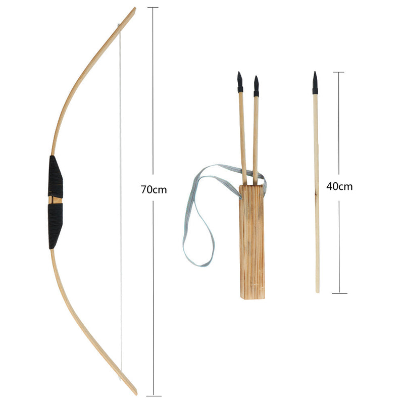 27" Kids Wood Bamboo Bows with Arrows Kit 2 Packs